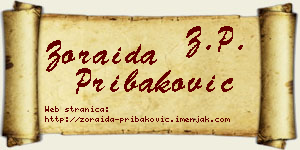 Zoraida Pribaković vizit kartica